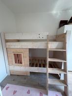 Stapelbed Hout met raampje en gordijntjes, Ophalen, Zo goed als nieuw, Stapelbed