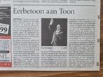 Eerbetoon aan Toon Hermans (krant 2009), Verzamelen, Ophalen of Verzenden, 1980 tot heden, Knipsel(s)