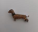 Broche hond teckel, Verzenden, Nieuw, Bruin, Overige materialen