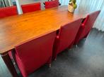 Eetkamerstoelen 6 stuks Bert Plantagie, Huis en Inrichting, Stoelen, Ophalen, Gebruikt, Rood, Leer