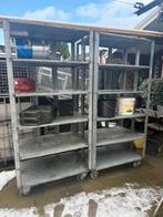 Metalen stellingkast op wielen, Ophalen of Verzenden, Gebruikt