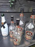 Lege groot en kleine flessen likeur 43 en lege fles Moët., Ophalen of Verzenden