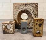 Vintage Vest Keramiek Gouda Blokvazen, Marius Van Woerden, Antiek en Kunst, Antiek | Keramiek en Aardewerk, Ophalen of Verzenden