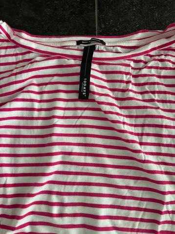 10days longsleeve shirt roze / wit maat L beschikbaar voor biedingen