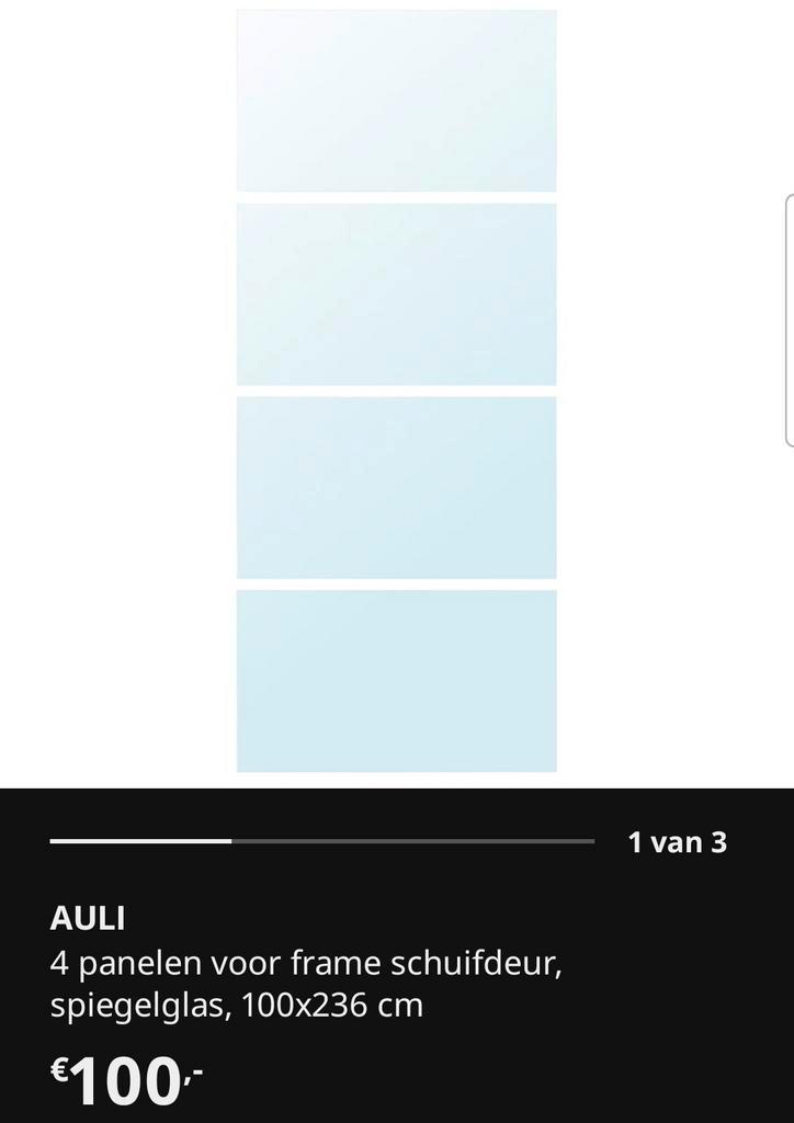 8x IKEA Pax Spiegel Panelen Schuifdeur, Huis en Inrichting, Woonaccessoires | Spiegels, Gebruikt, 50 tot 75 cm, 200 cm of meer