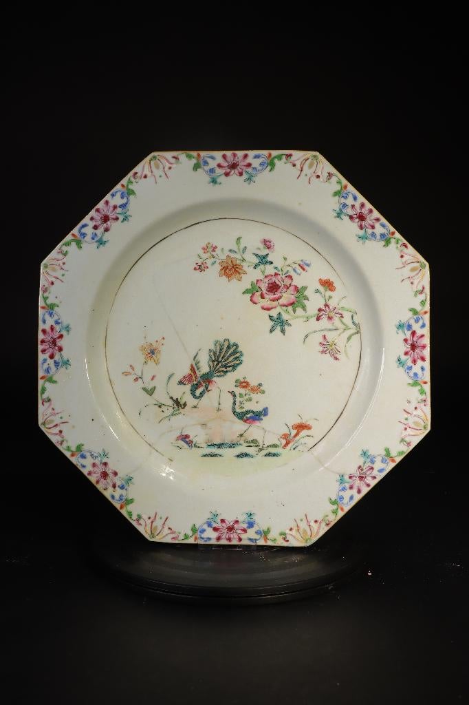 Famille rose bord - Qianlong periode - China, Antiek en Kunst, Antiek | Porselein, Ophalen of Verzenden