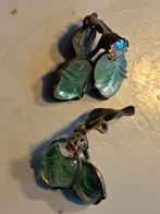 oorbelklippen -zilver,met fraaie stenen, Gebruikt, Ophalen of Verzenden, Met edelsteen, Zilver