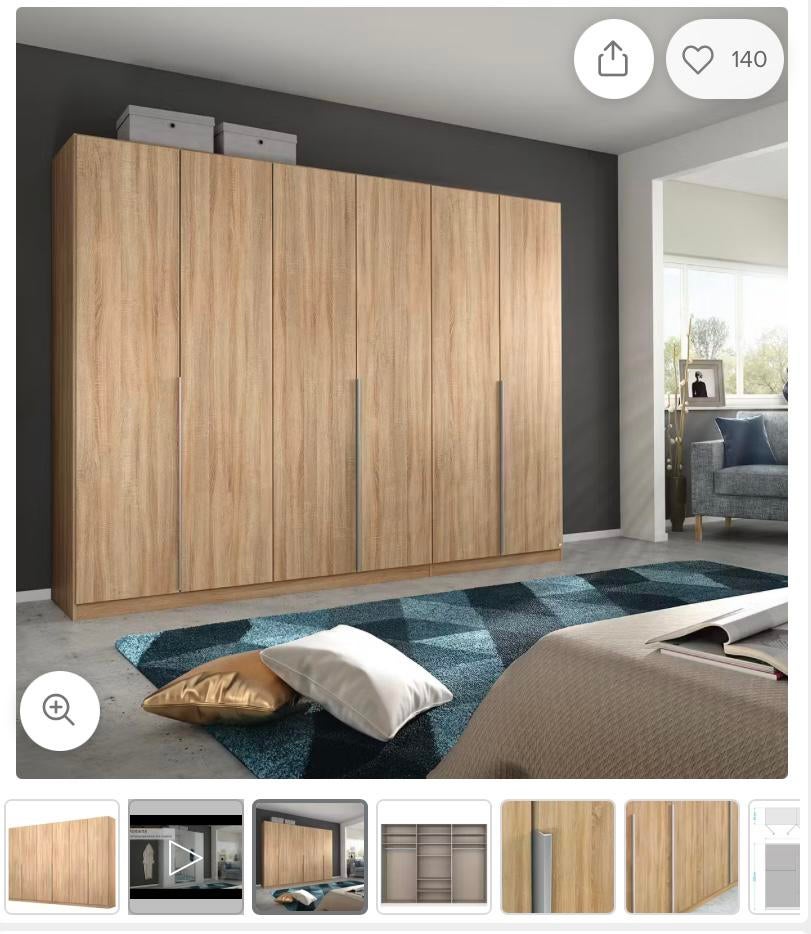 Nieuwe Rauch Agordo Kledingkast 6-deurs Duits Topmerk, Ophalen, 200 cm of meer, Eikenhout, Nieuw