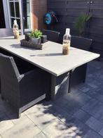 Granieten tuintafel met 5 Seasons loungestoelen en kussens, Tuin en Terras, Tuinsets en Loungesets, Ophalen, 5 zitplaatsen, Gebruikt