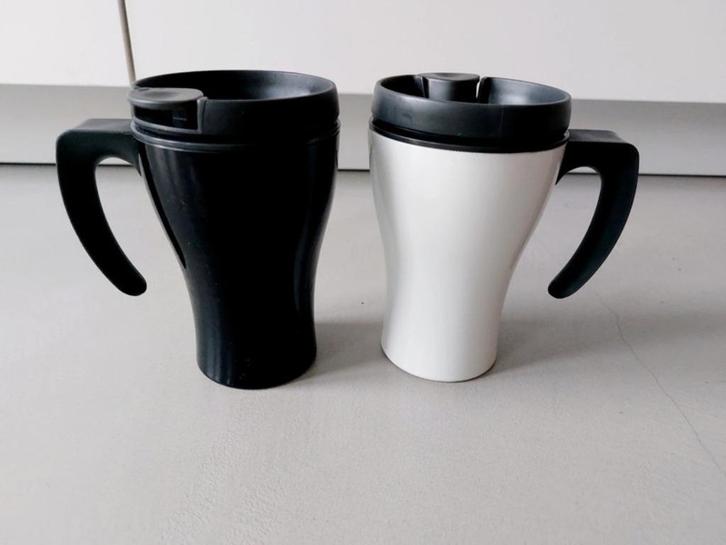 rosti mepal thermomok automatic wit en zwart 275 ml, Caravans en Kamperen, Kampeeraccessoires, Zo goed als nieuw, Ophalen of Verzenden