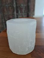 Mooie Seleniet waxinelichthouder ca 8 x 8 cm, Overige materialen, Wit, Ophalen of Verzenden, Zo goed als nieuw