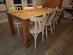 Eettafel met 6 stoelen, Huis en Inrichting, Tafels | Eettafels, Ophalen, Gebruikt, 200 cm of meer, 50 tot 100 cm