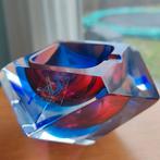 Murano Glazen Asbak - Blauw & Rood, Antiek en Kunst, Antiek | Glas en Kristal, Ophalen of Verzenden