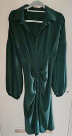 Groene Jurk met Knoopsluiting en Ceintuur, Maat 46/48 (XL) of groter, Nieuw, Ophalen of Verzenden, Onder de knie