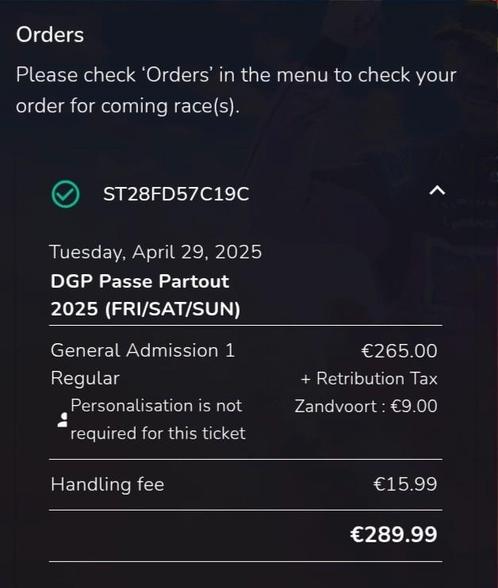 dgp ticket voor vrij/zat/zon 29-8 t/m 31-8-2025, Tickets en Kaartjes, Sport | Overige, Eén persoon, Augustus