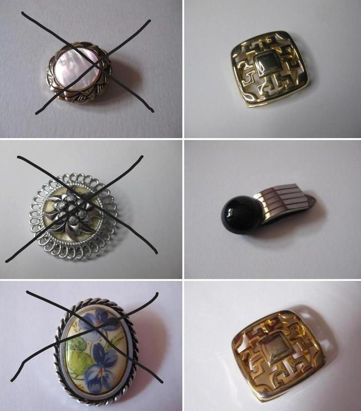 Verschillende sjaalclips / vintage retro sjaalclip, Sieraden, Tassen en Uiterlijk, Broches, Zo goed als nieuw, Overige materialen