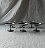 Vintage Franse RVS dessert coupes / ijscoupes – set van 6, Huis en Inrichting, Keuken | Servies, Ophalen, Overige materialen, Overige stijlen