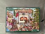 Falcon Puzzel 500 Stukjes - Kerst Puppies, Ophalen of Verzenden, 500 t/m 1500 stukjes, Zo goed als nieuw, Legpuzzel
