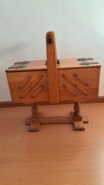 Vintage uitklapbare houten naaidoos, Hobby en Vrije tijd, Ophalen, Gebruikt, Overige typen
