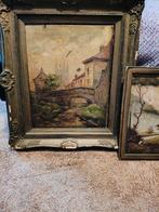 3 antiek schilderijen, zie fotos, Antiek en Kunst, Kunst | Schilderijen | Klassiek, Ophalen of Verzenden