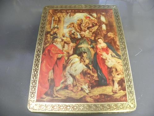 verkoperde doos met print Jesus door de koningen aanbeden, Antiek en Kunst, Antiek | Religie, Ophalen