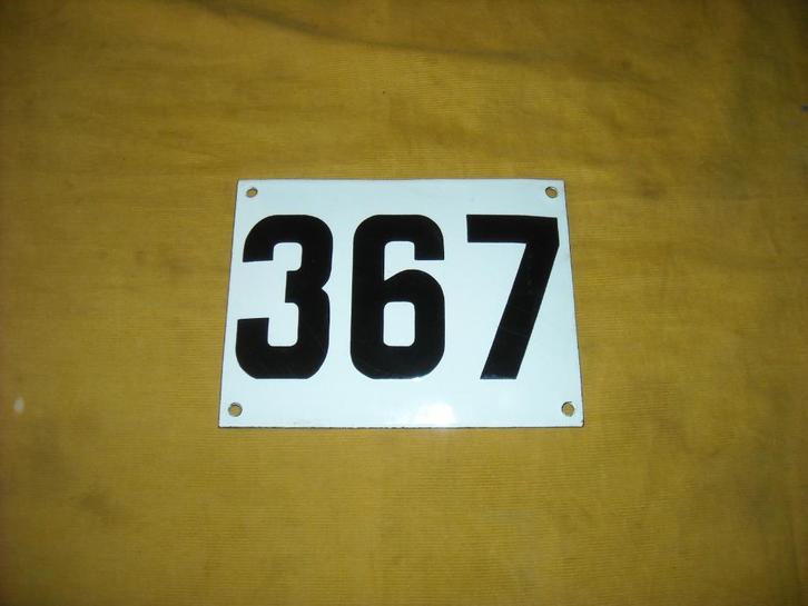 oud emaille huisnummer 367 ook 368 369 370 371 372 373 374 7, Antiek en Kunst, Antiek | Emaille, Ophalen of Verzenden