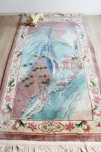 Chinees tapijt. Oosters vintage vloerkleed met landschap, Huis en Inrichting, Ophalen, Blauw, O, 200 cm of meer