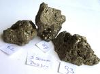 3 Grote pyriet samen 240 gram 7,20 fools gold Dan 1 piriet, Ophalen of Verzenden, Mineraal