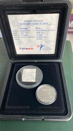 Zilver gulden 2001 en postzegel in set, Postzegels en Munten, Munten | Nederland, Ophalen of Verzenden, Koningin Beatrix, 1 gulden