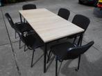 Kantinetafel met 6 stoelen, nieuw blad !, Ophalen, Zo goed als nieuw, Bureau