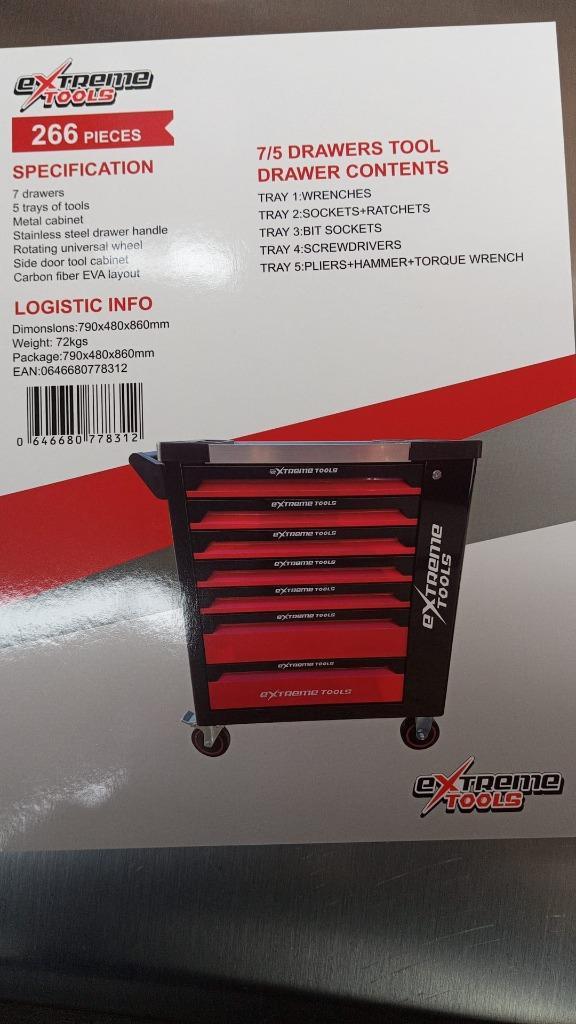 gereedschapswagen kraftmuller 7 laden 5 gevuld pro-line, Doe-het-zelf en Verbouw, Gereedschap | Handgereedschap, Nieuw, Ophalen of Verzenden