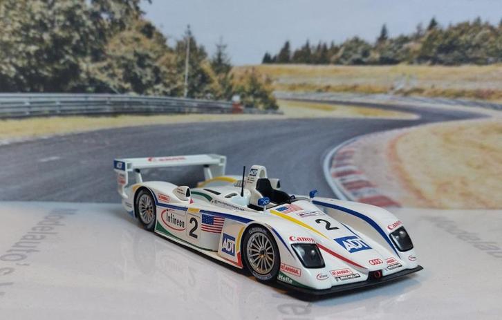 1:43 Audi R8 Roadster #2; Le Mans 24 Hours 2004; Minichamps, Hobby en Vrije tijd, Modelauto's | 1:43, Zo goed als nieuw, Auto