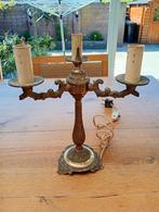 Antieke bronzen, koper, messing tafellamp, Antiek en Kunst, Antiek | Lampen, Ophalen