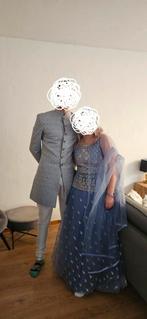 Blauwe Lehenga Choli - Indiase Jurk, Kleding | Dames, Jurken, Blauw, Maat 42/44 (L), Ophalen of Verzenden, Zo goed als nieuw