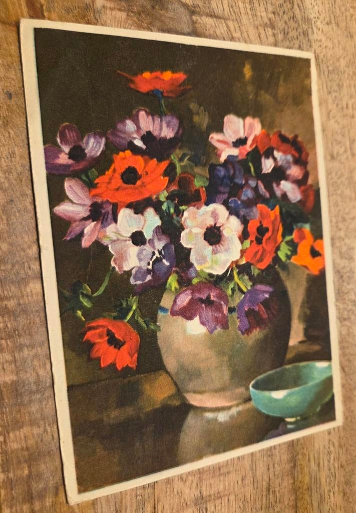 Stilleven met anemoontjes -  Joseph Pauwels (1903-1983), Verzenden, 1920 tot 1940, Gelopen, Overige thema's