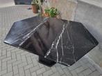 Vintage Zwart Wit Marmeren Eettafel | Uitschuifbare Tafel, Gebruikt, Metaal, 100 tot 150 cm, Vintage retro Boho