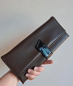 Vintage clutch / avondtasje donkerbruin, Ophalen of Verzenden, Zo goed als nieuw, Zwart, Avondtasje