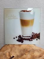 Glazen wanddecoratie 'Latte Macchiato' 30 x 30 cm., Ophalen of Verzenden, Zo goed als nieuw