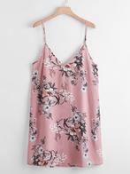 NIEUW! Trendy roze romantisch vintage bloem jurk maat 1XL 46, Kleding | Dames, Nieuw, Roze, Maat 46/48 (XL) of groter, Verzenden