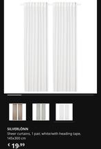 SILVERLÖNN ikea sheer curtains white, Huis en Inrichting, 100 tot 150 cm, 200 cm of meer, Nieuw, Ophalen of Verzenden