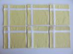 6 vintage gele stoffen katoenen servetten met witte bies, Ophalen of Verzenden, Zo goed als nieuw, Geel, Overige typen