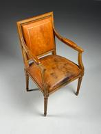 Franse stoel klassiek leder, Antiek en Kunst, Antiek | Meubels | Stoelen en Banken, Ophalen