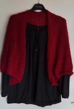 Warme omslagdoek/mouwen in wijnrood, handgebreid, Kleding | Dames, Ophalen of Verzenden, Nieuw, Rood