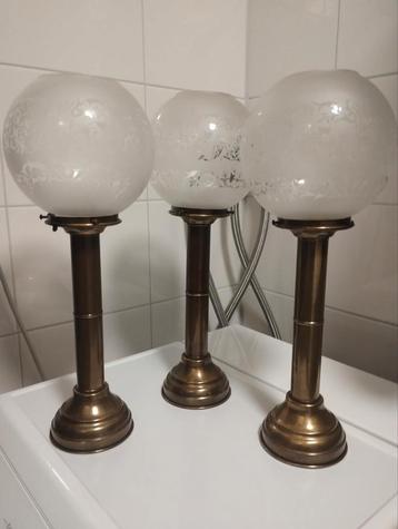 Vintage jaren zeventig D.H.R. messing diner tafellampen  beschikbaar voor biedingen