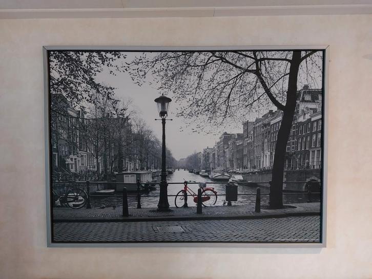 Schilderij Amsterdamse grachten ikea, Antiek en Kunst, Kunst | Schilderijen | Modern, Ophalen of Verzenden