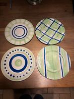 4 Bleu Band ontbijtborden, Huis en Inrichting, Gebruikt, Ophalen of Verzenden, Bord(en), Overige stijlen
