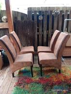 Set van 4 Piloten Eetkamerstoelen - Leer, Ophalen of Verzenden