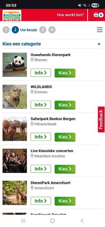 Tickets dagje uit oa dierentuinen etc beschikbaar voor biedingen