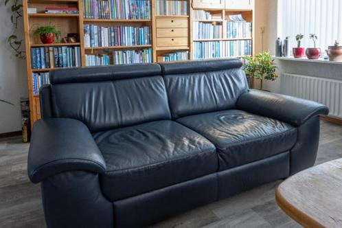 Blauwgrijs leren bank (één exemplaar !!! ), Huis en Inrichting, Banken | Bankstellen, Gebruikt, Driepersoons, 150 tot 200 cm, 75 tot 100 cm