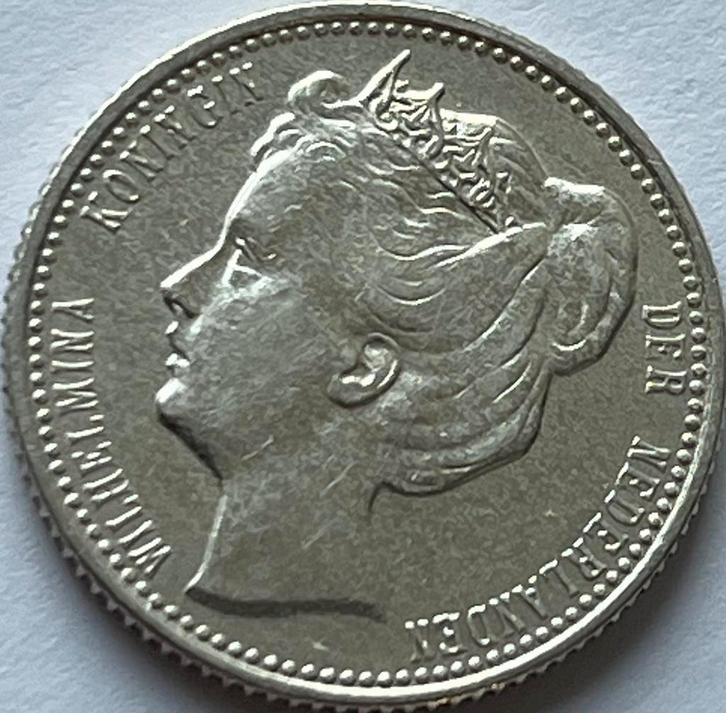 25 cent 1906 topkwaliteit!, Postzegels en Munten, Munten | Nederland, Losse munt, 25 cent, Koningin Wilhelmina, Zilver, Ophalen of Verzenden